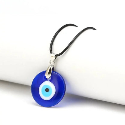 Vintage Turkish Blue Evil Eye Pendant Choker Necklace