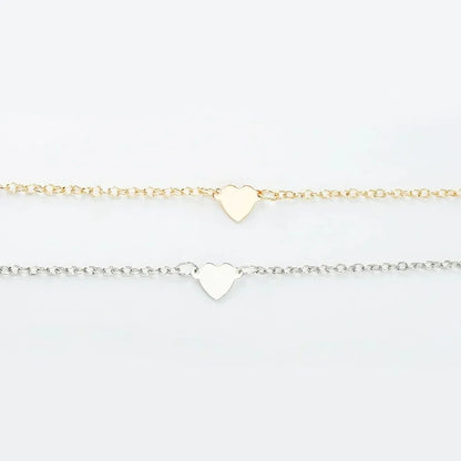 Heart Charm Gold Color Metal Bracelets