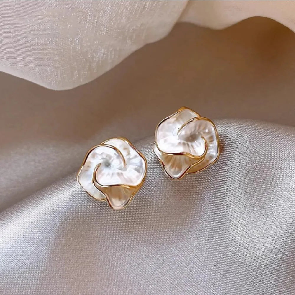 Delicate Camellia Temperament Stud Earring