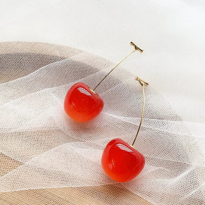 Trendy Kpop Cute Cherry Fruit Acrylic Earrings