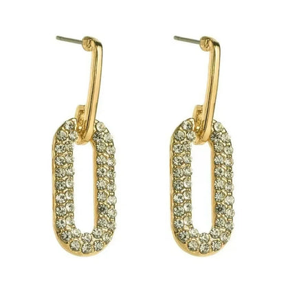 Retro Double Loop Design Drop Earrings