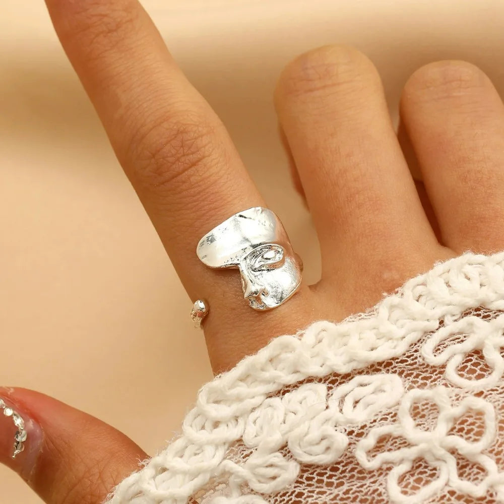 Creative Half Mystical Masked Face Open Ring