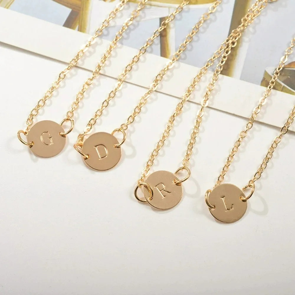 Simple Gold Color Letter Name Initial Bracelets
