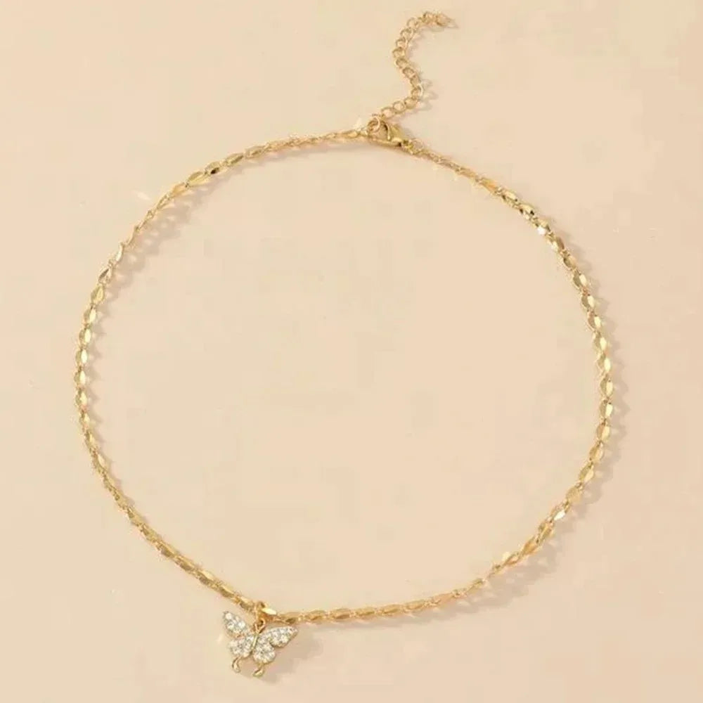 Exquisite Golden Crystal  Pendant Necklace