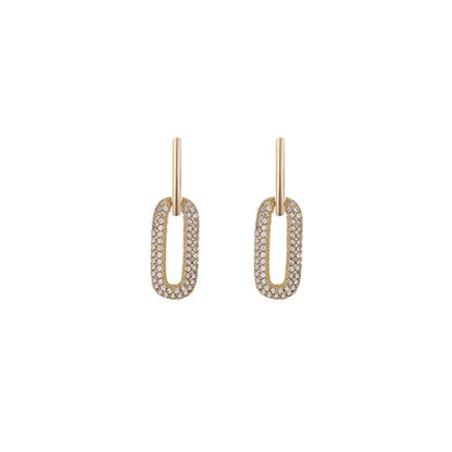 Retro Double Loop Design Drop Earrings
