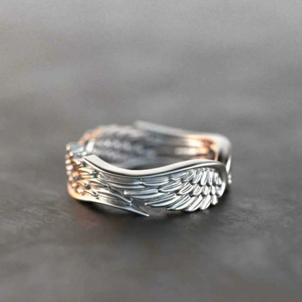 Retro Angel Demon Wing Couples Ring