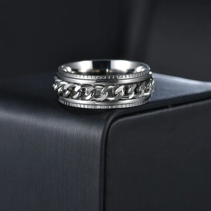 Stainless Steel Rotating Anxiety Fidget Rings