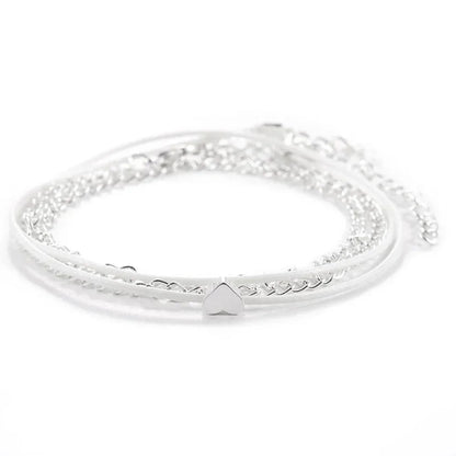 Bohemian Silver Color Heart Anklet