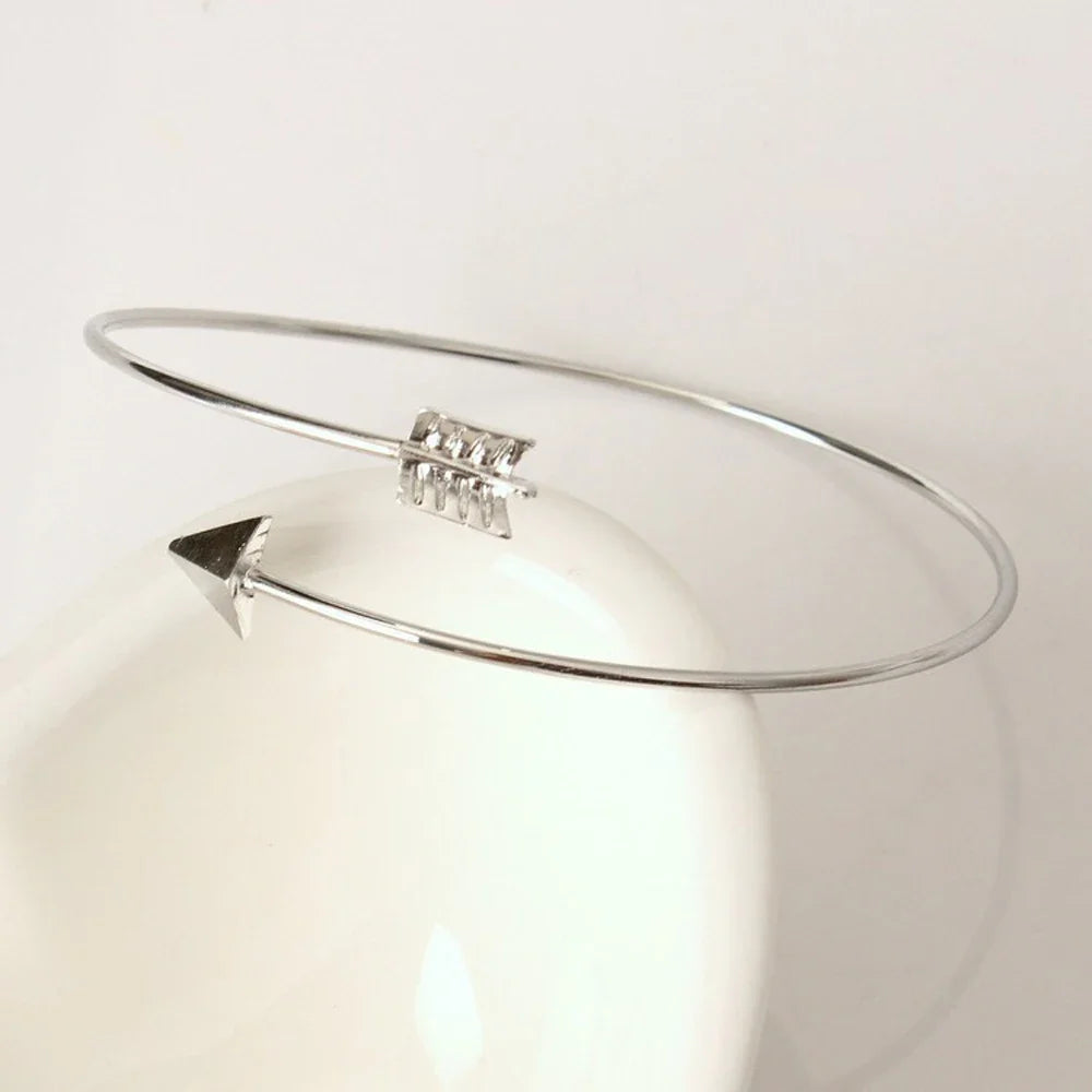 Punk Gothic Simple Adjustable Arrow Cuff Bracelets