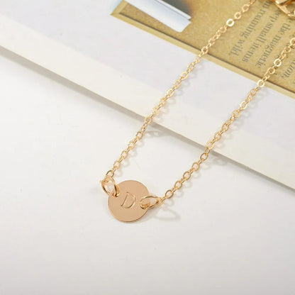 Simple Gold Color Letter Name Initial Bracelets