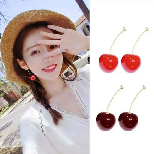 Trendy Kpop Cute Cherry Fruit Acrylic Earrings