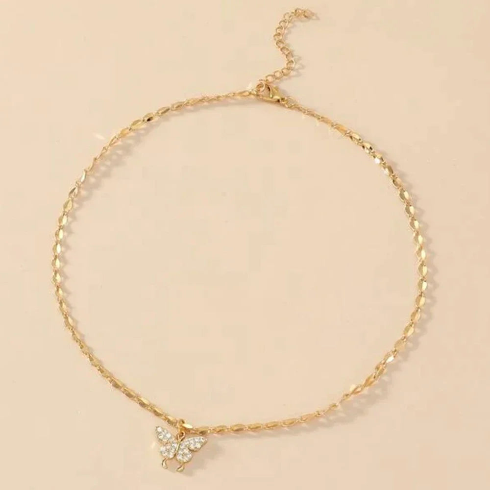 Exquisite Golden Crystal  Pendant Necklace
