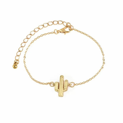 4 Pcs/Set Bohemian Leaves Knot Round Chain Opening Bracelet