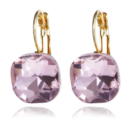 Gold White Pink Blue Green Purple Austrian Crystal Rhinestone Earring