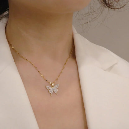 Exquisite Golden Crystal  Pendant Necklace