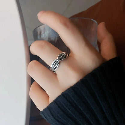 Retro Angel Demon Wing Couples Ring