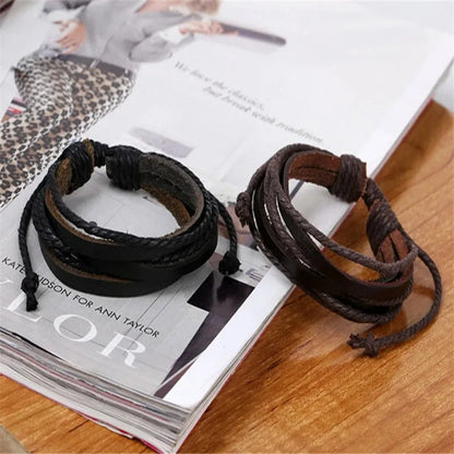 Exquisite Hand-Woven Wrap Leather Charm Bracelets
