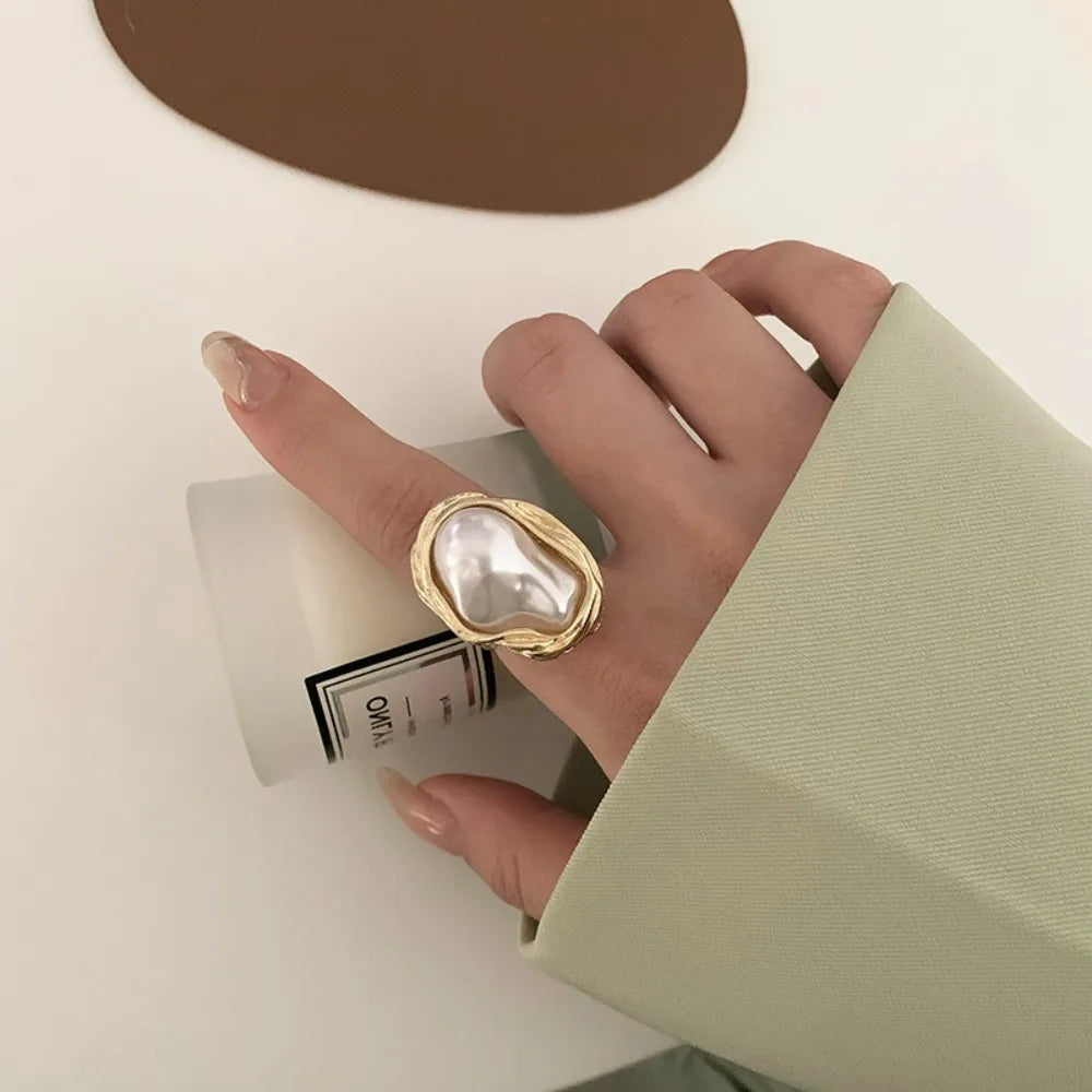 Baroque Imitation Pearl Ring