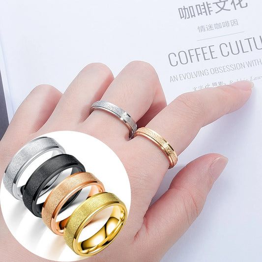 High Quality Simple Scrub Stainless Steel Rings