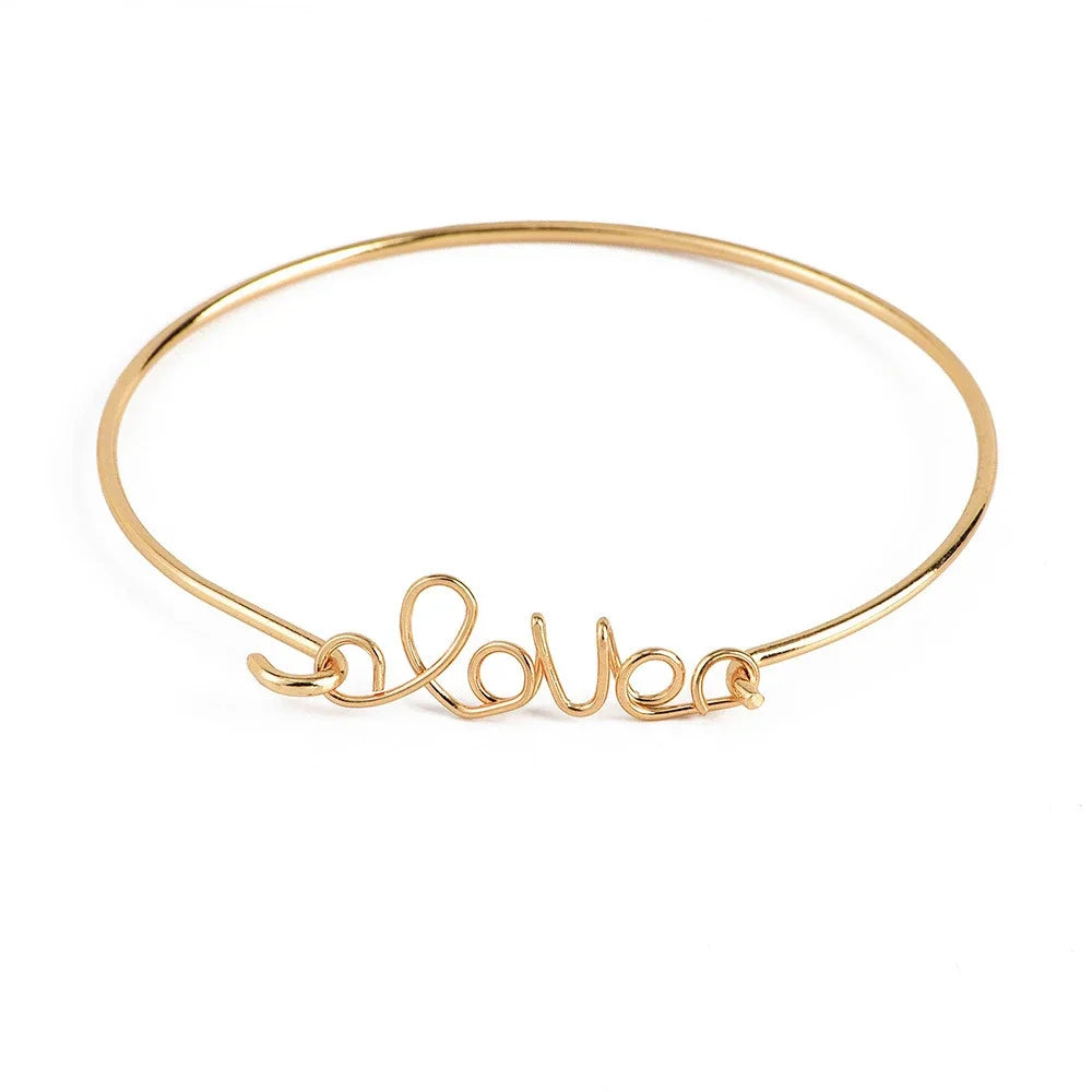 4 Pcs/Set Bohemian Leaves Knot Round Chain Opening Bracelet