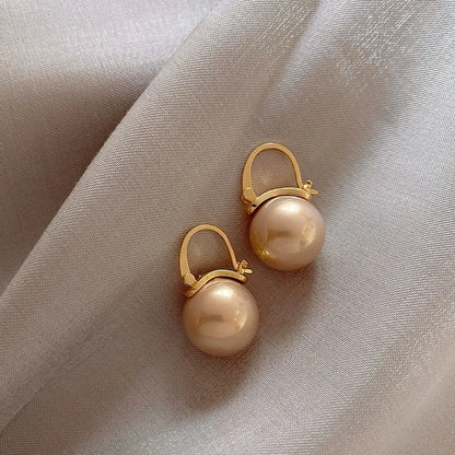Minimalist Tiny Huggies Cute Pearl Drop Earrings