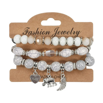 3pcs/Set Boho Style Beaded Charm Bracelets