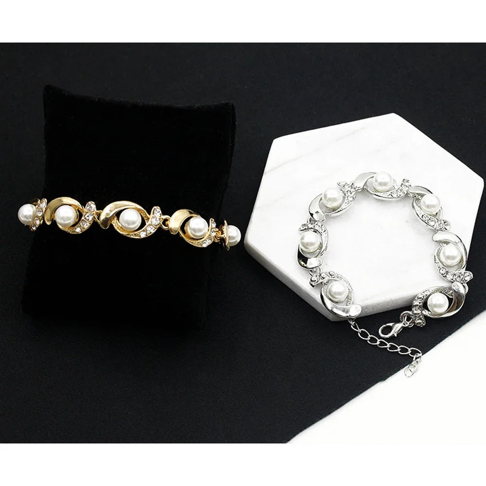 Imitation Pearl Adjustable Chain Bracelet