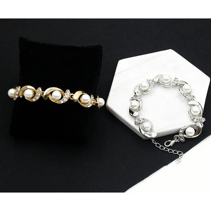 Imitation Pearl Adjustable Chain Bracelet