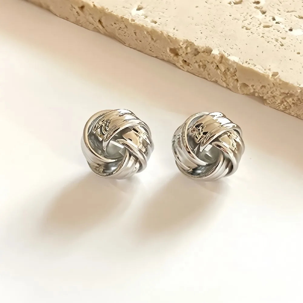 Elegant Style Tiny Metal Stud Earrings