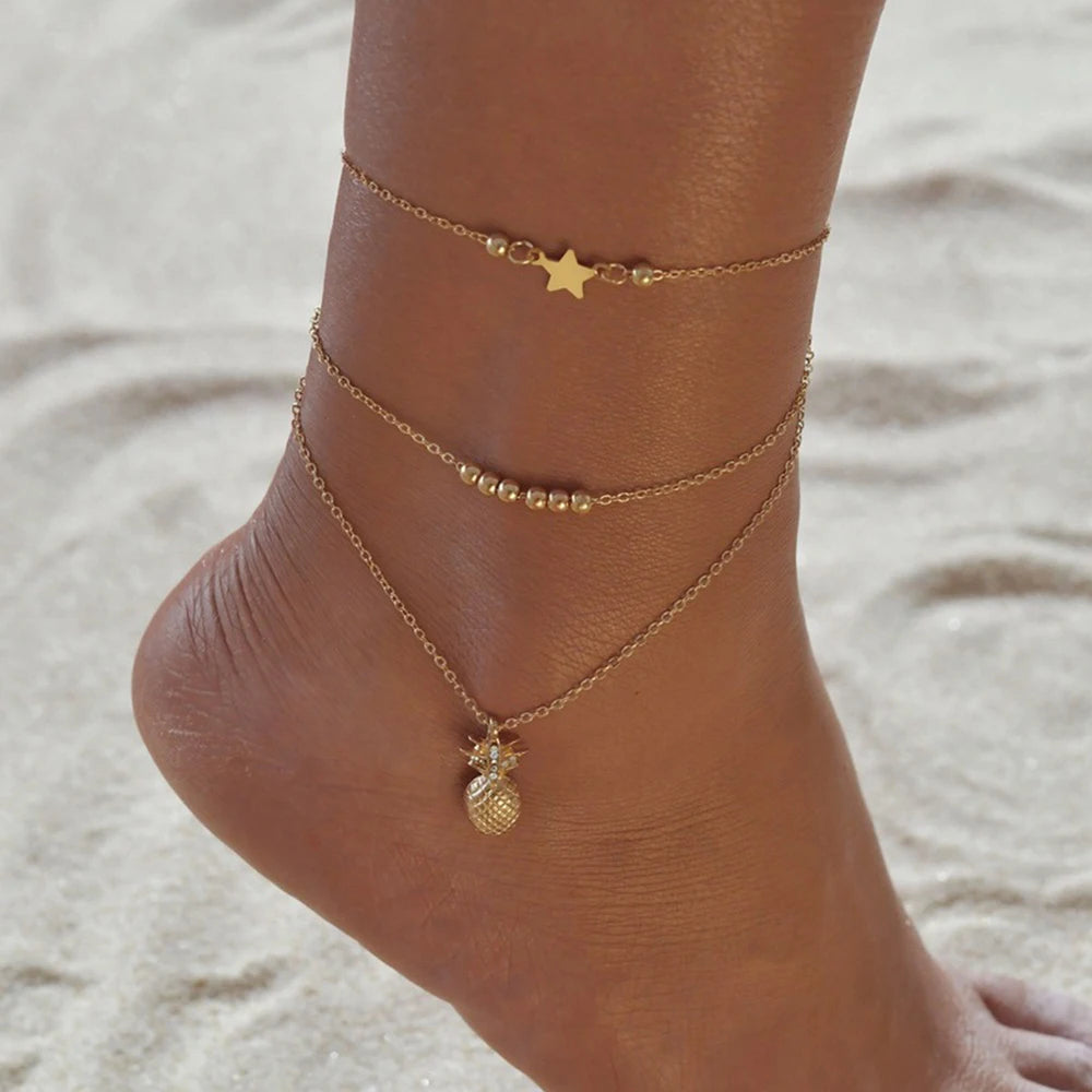 Ankle Chain Pineapple Pendant Anklet