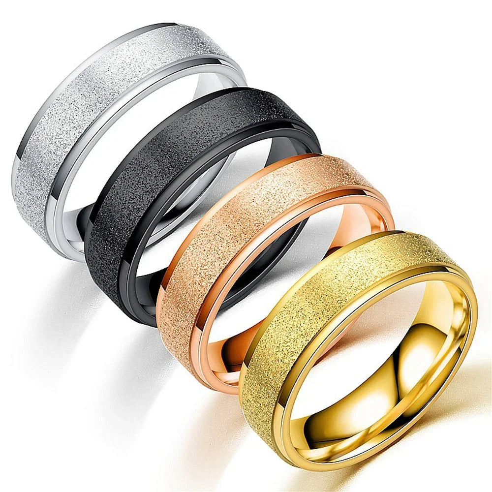 High Quality Simple Scrub Stainless Steel Rings