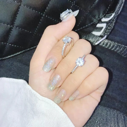 Elegant Crystal Engagement Design Ring
