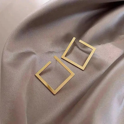 Retro Minimalist Square Irregular Studs Exaggerated Cold Wind Drop Earrings