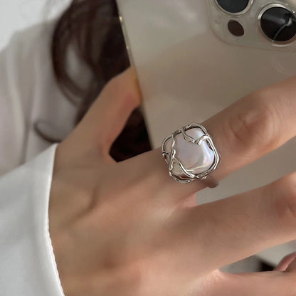 Silver Color Minimalist Irregular Twined Finger Rings