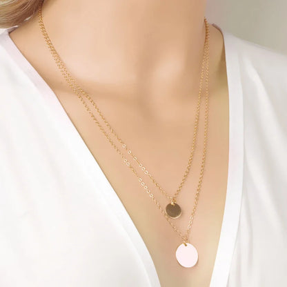 Strand Necklace Elegant Layering Disc Choker