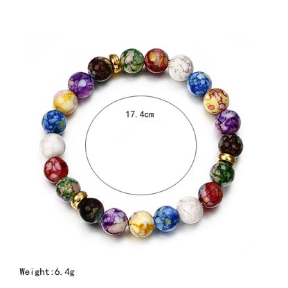 Classic Lovers Natural Lava Stone 7 Chakra Healing Bracelet