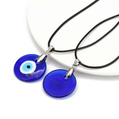 Vintage Turkish Blue Evil Eye Pendant Choker Necklace