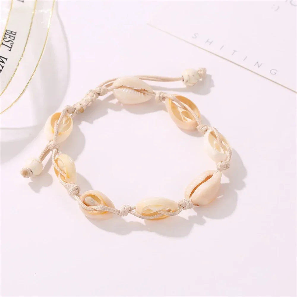 Bohemian Shell Handmade String Rope Charm Bracelets