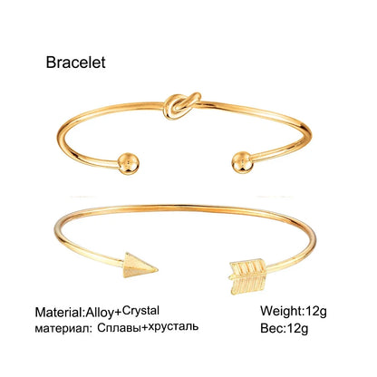 Punk Gothic Simple Adjustable Arrow Cuff Bracelets