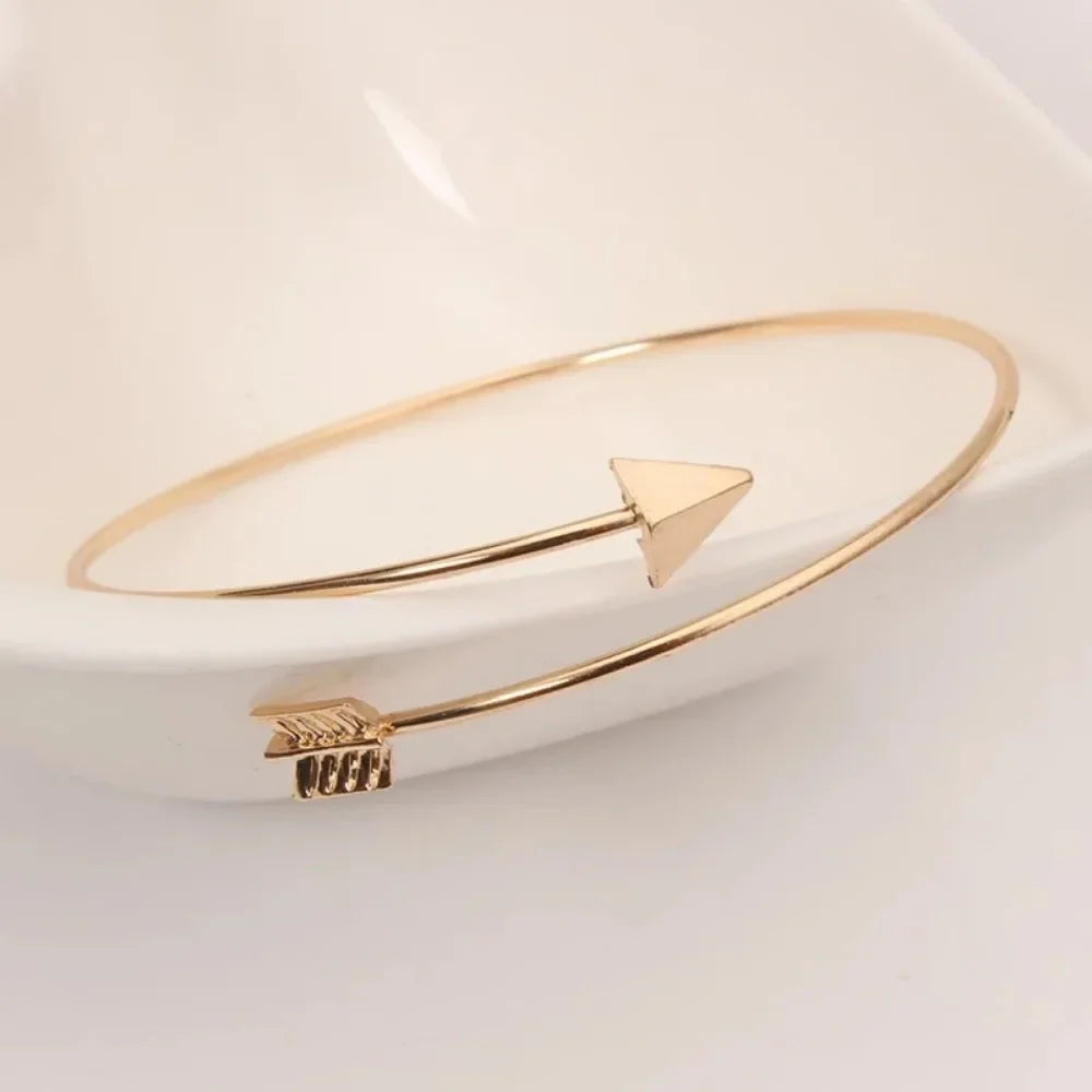Punk Gothic Simple Adjustable Arrow Cuff Bracelets