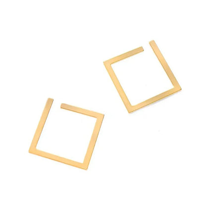 Retro Minimalist Square Irregular Studs Exaggerated Cold Wind Drop Earrings