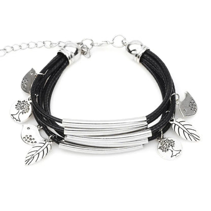 Multilayer Handmade Charm Leaves Bracelets