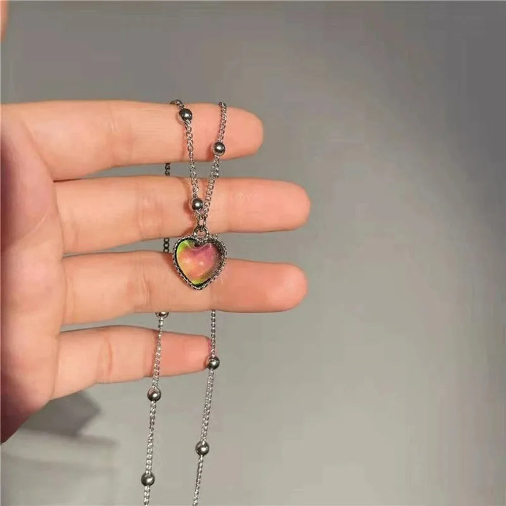 Candy Color Changing Heart Pendant Necklace