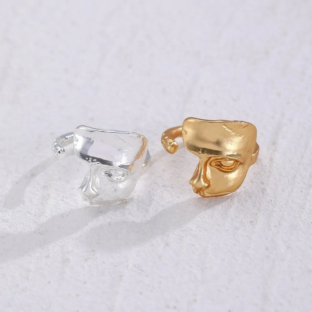 Creative Half Mystical Masked Face Open Ring