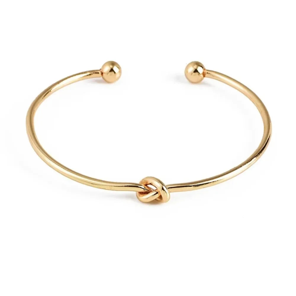 4 Pcs/Set Bohemian Leaves Knot Round Chain Opening Bracelet