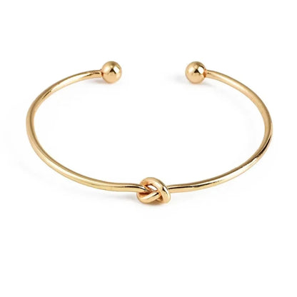 4 Pcs/Set Bohemian Leaves Knot Round Chain Opening Bracelet