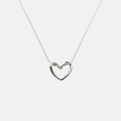 Simple Hollow Love Heart Pendant Necklace