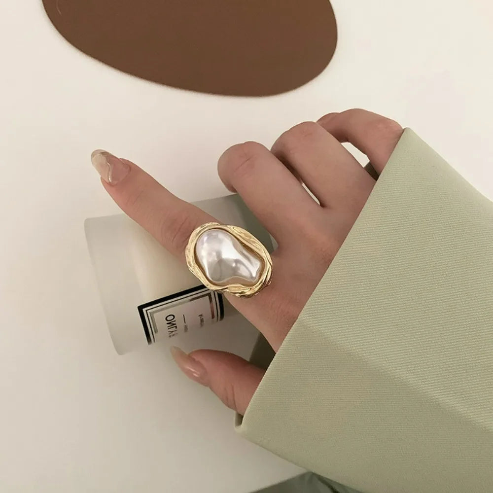 Baroque Imitation Pearl Ring