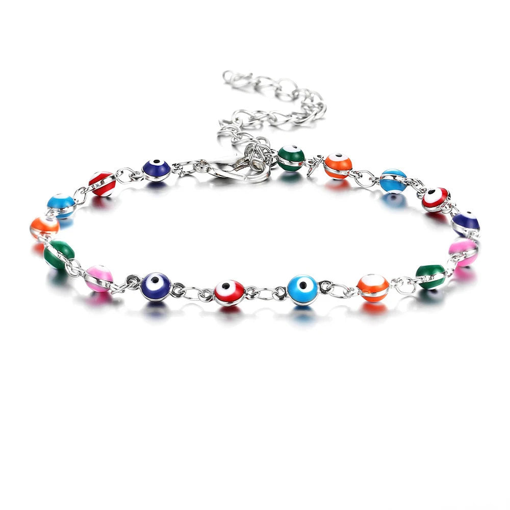 Bohemian Colorful Turkish Eyes Anklet