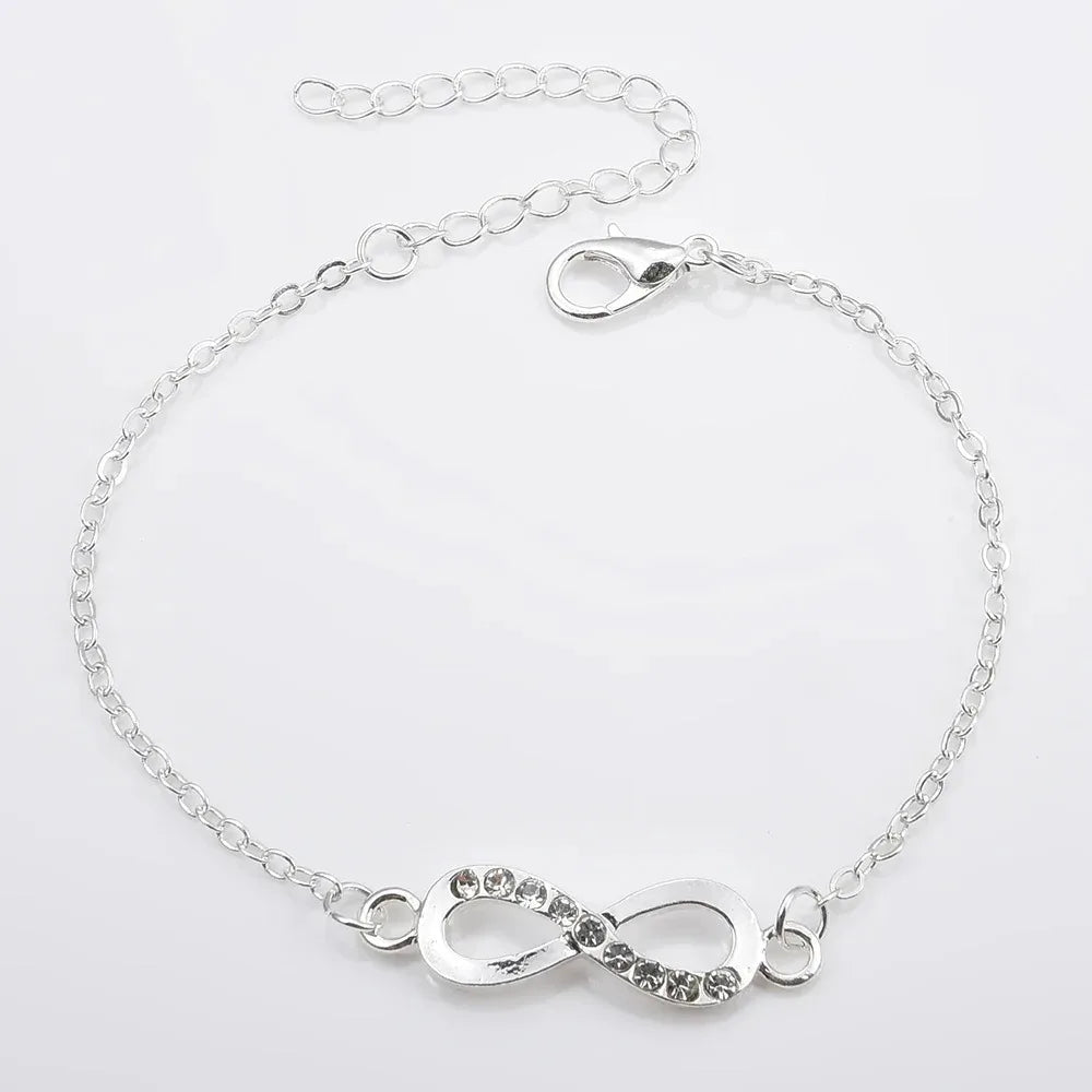 Crystal Infinity Number 8 Chain Bracelet